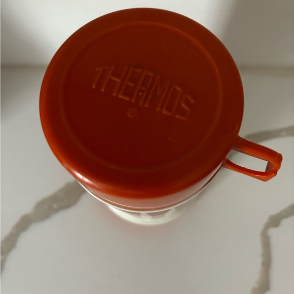 Retro Vintage Thermos King Seeley Plastic Orange Diamond - Half Pint 28A53 - Picture 4 of 10